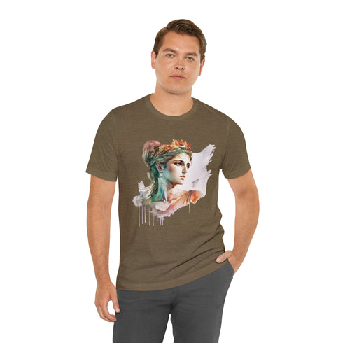 Greecian Goddess in Watercolor - Short Sleeve Tee